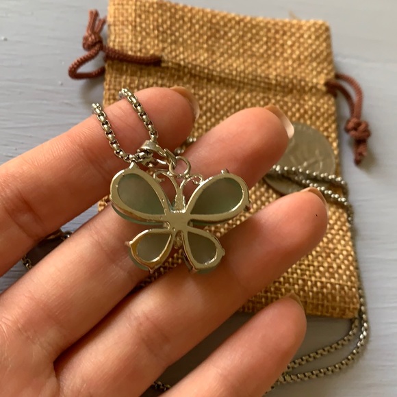 ✨HP Green Aventurine Butterfly Necklace Green Aventurine Pendant Aventurine - Picture 3 of 3